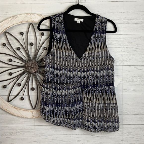 NWT Kensie Multi-Color Peplum Sleeveless Top - Picture 3 of 8